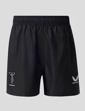 Harlequins Junior 2026/27 Home Replica Shorts BLACK JM Unisex - Castore - FashionsVida