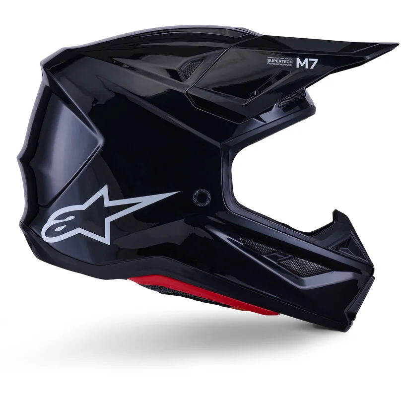 Casco Moto Cross Enduro SM7 Solid Ece06 nero luc taglia XS - Alpinestars - FashionsVida