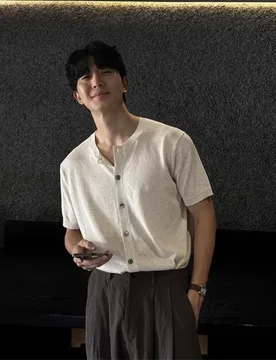 Men's T-shirt summer outdoor casual comfortable T-shirt men's short sleeved high-end loose lazy style cardigan knitted T-shirt - Aliexpress - FashionsVida