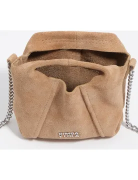 Bandolera de mujer 100% piel con asa de cadena y logo - Bimba y Lola - FashionsVida