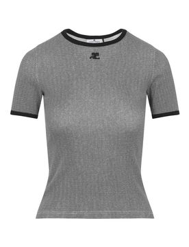 T-shirt a contrasto pied de poule