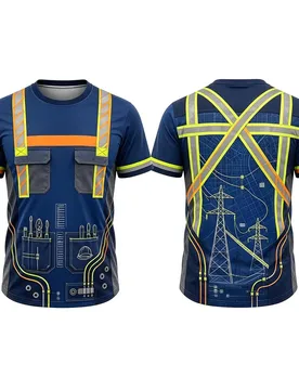New Electrician Construction Worker Safety Work T Shirts Summer Casual 3D Printed Crew Neck Tees Fashion Outdoor Tops - Aliexpress - FashionsVida