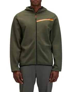 Felpa Con Zip Rainbow Detail Dkargreen 01 M