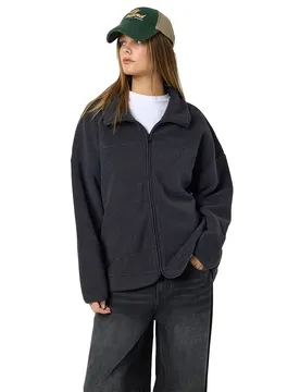 Felpa Con Zip Cozy Obsidian M