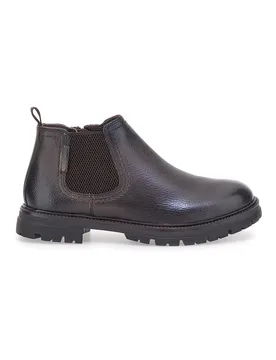 Chelsea boots marroni con zip e inserti elastici 72053 44 - ANDREA BRUNI - FashionsVida