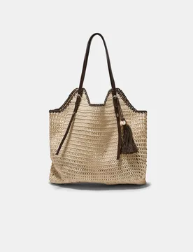 Gehäkelte Schultertasche Ecru OS - Stradivarius - FashionsVida