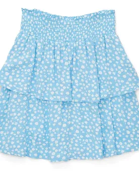 Gonna Printed Smocked Blue Flower Print 140 cm