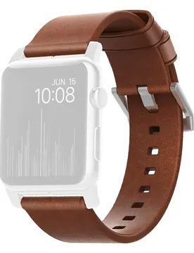 Sangle Strap Modern Lthr 46/49mm Brown / Silver One Size unisex