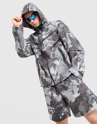 Tech Woven Camo Full Zip Jacket - Herren, Grau - male - Size: XS