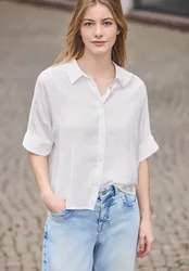 Street One Dolman Hemdbluse mit Knopfleiste female Weiß