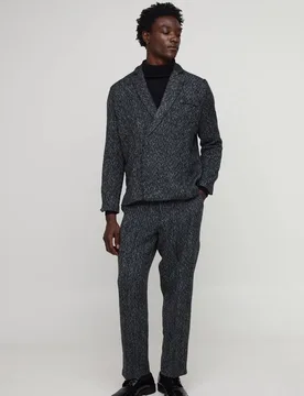 Herren Oversized Bouclé Boxy Blazer Black Größe 38 - boohooMAN - FashionsVida