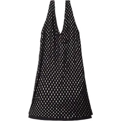 Vestido corto con lazada al cuello y escote pico