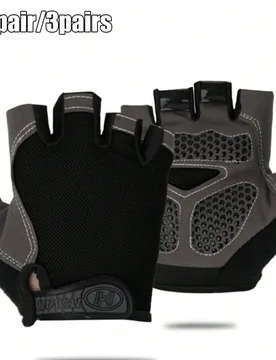 Par/3 Pares Guantes de Deportes de Invierno Unisex con Dedos Abiertos - Soporte y Protección de Articulaciones, Adecuados para Entrenamiento Físico, - Shein - FashionsVida