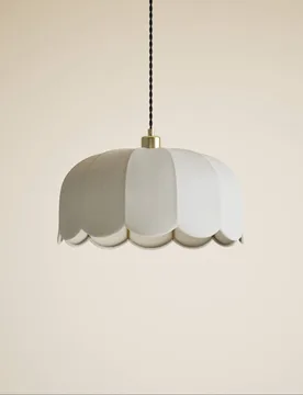 Skeletal Petal Fabric Scallop Pendant Light Natural - M&S - FashionsVida