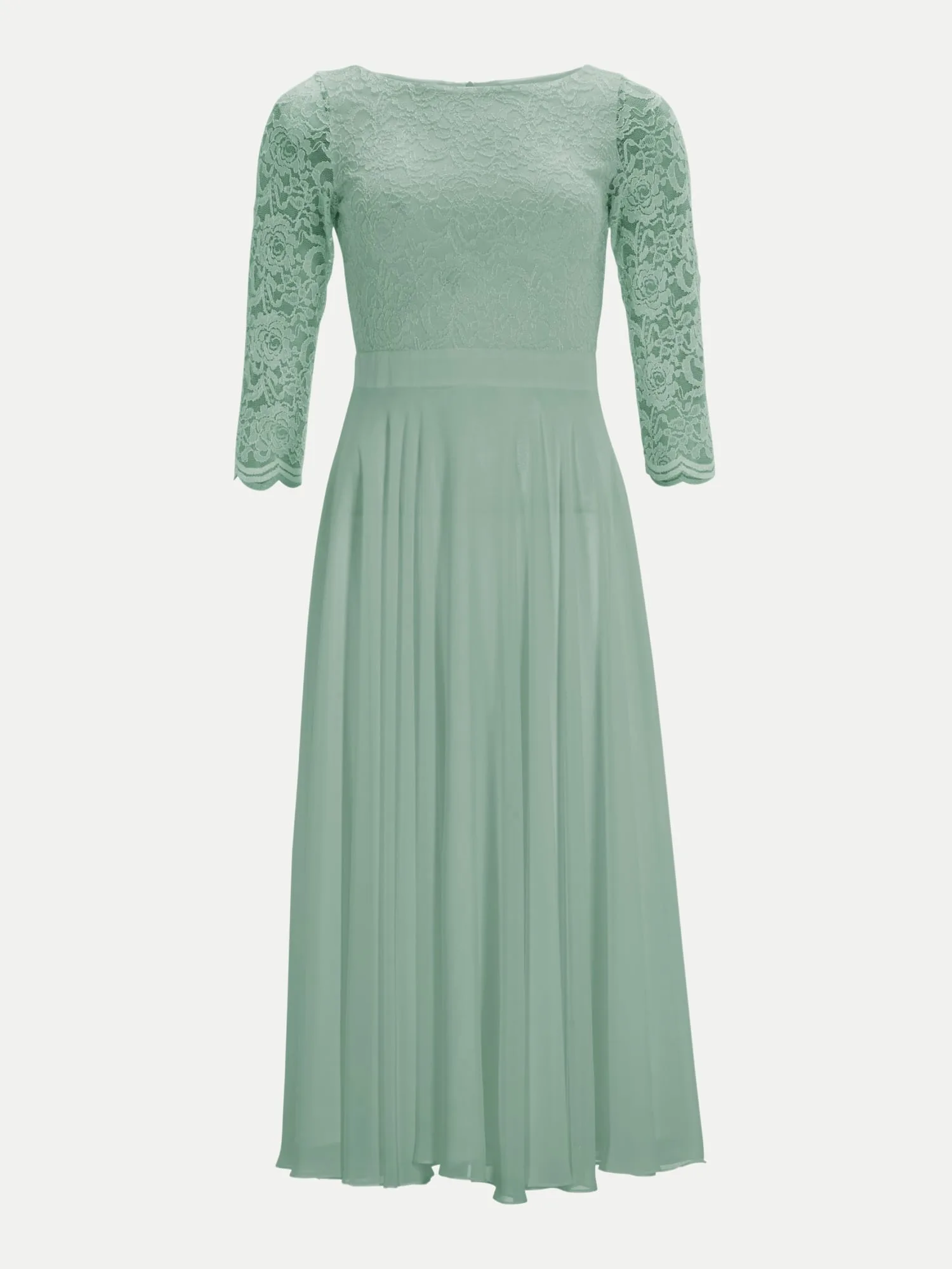 Kleid aus Spitze und Chiffo Grün 36 - Swing - FashionsVida