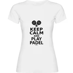 T-shirt à Manches Courtes Keep Calm And Play Padel White S