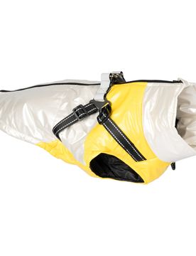 Hunde-Steppjacke M gelb weiss