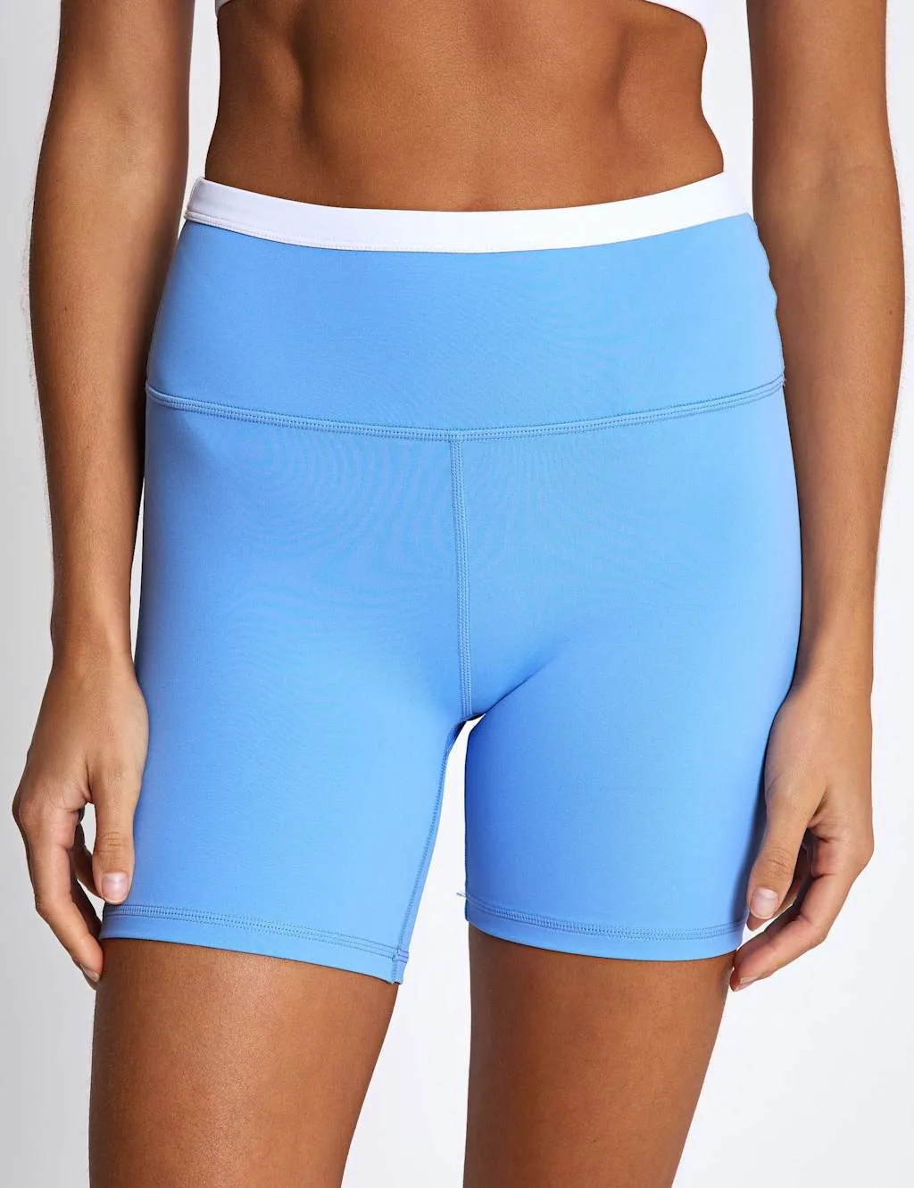Sara 5 High Waisted Gym Shorts Light Blue female - Lilybod - FashionsVida