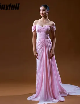 Thinyfull Mermaid Chiffon Off Shoulder Prom Dresses Sleeveless Pleat Evening Dress Holiday Style Gown Robe De Soirée Customized - Aliexpress - FashionsVida