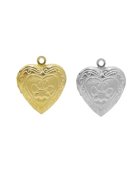Everfast 20pc/lot DIY Engraved Paw Print Heart Photo Frame Charms Locket Pendant Jewelry Making Family Memories New Year Gift - Aliexpress - FashionsVida