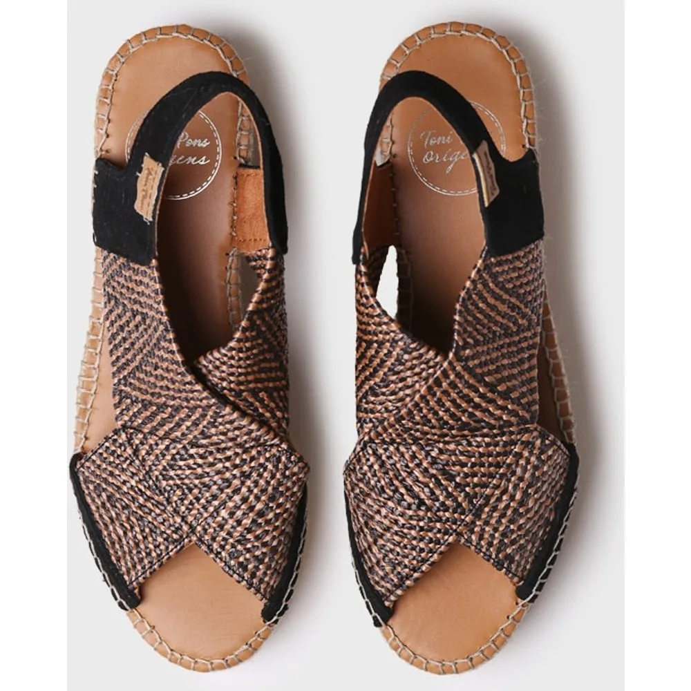 Alpargatas de plataforma de mujer cruzadas en elástico bicolor - Toni Pons - FashionsVida