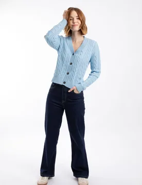 Constance Womens Cable Knit Cardigan - - Size: 20 - Weird Fish - FashionsVida