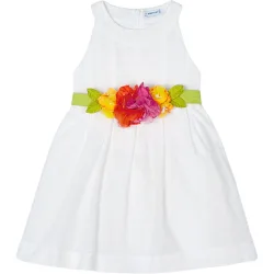 Vestito 014 Bianco Cinta Fiori 3959