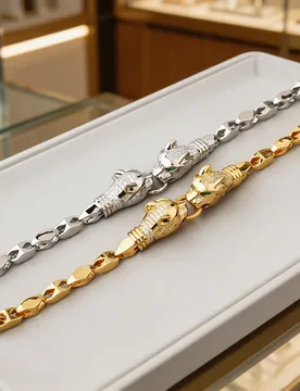 Vintage Fashion Hip Hop Bracelet Women Lady Inlaid Cubic Zircon Green Eyes Double Leopard Panther Thick Chain Party Jewelry - Aliexpress - FashionsVida