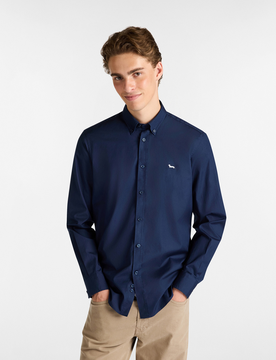 Harmont&blaine camicia essentials cotone uomo blu scuro