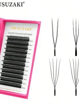 Filas de extensiones de pestañas de visón 3D/4D/5D en forma de U/W, pestañas premontadas densamente empaquetadas - Shein - FashionsVida