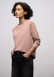 Pullover mit gerolltem Saum female Rosa