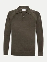 Pullover mit Polokragen Braun M