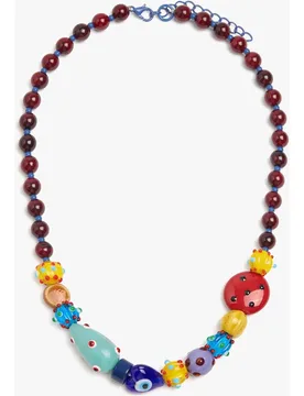 Collar corto de cuentas con piedras decorativas - Parfois - FashionsVida