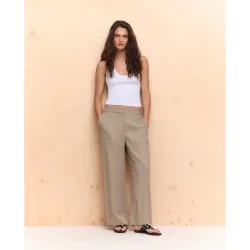 Pantalón culotte de mujer con lino