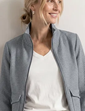 Jacke mit Stehkragen und Zipper female Blau