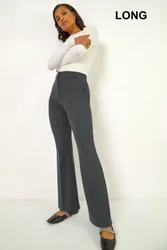 Long Bootcut Stretch Trousers - Dark Grey - Size: 18