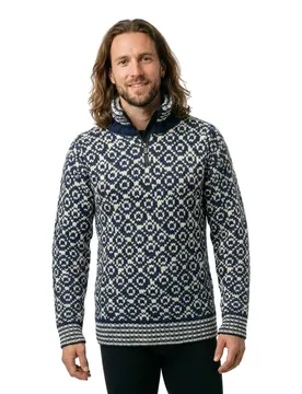 Maglione Svalbard Wool Zip Neck Night / Offwhite S