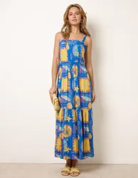 Vibrant Strappy Dress - XL / BLUE - female
