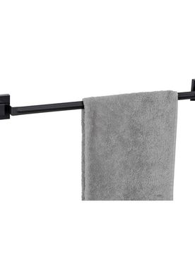 Vacuum-Loc® Badetuchstange „Quadro“, schwarz, Edelstahl