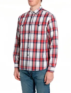 Chemise à Manches Longues M4150 .000.52860 Red / Navy / Natural White XL