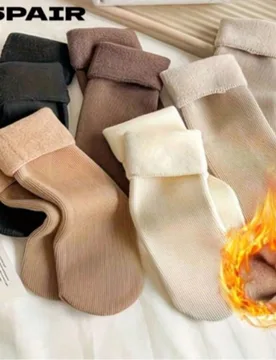 Par de Calcetines de Invierno Cálidos para Mujer - Forro Ultra Suave Antideslizante Calcetines Cómodos para el Hogar, Combinación Perfecta con Bota - Shein - FashionsVida
