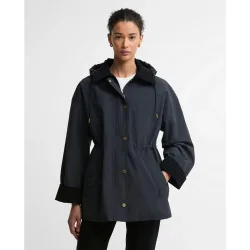 Chaqueta de mujer corta impermeable con capucha desmontable