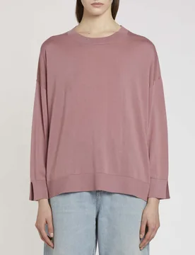 Maglia color malva Sport oversize con finiture a coste - Marella - FashionsVida