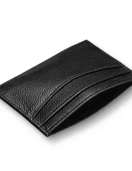 Grain Leather Card Holder Black male