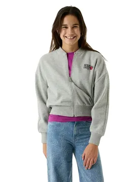Felpa Con Zip S262651 Soft Grey Melee 12-13 Anni