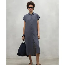 Vestido liso con cierre de botones