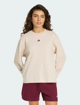 T-SHIRT A MANICHE LUNGHE A 3 STRISCE STUDIO BOYFRIEND XL Crystal Linen - Adidas - FashionsVida