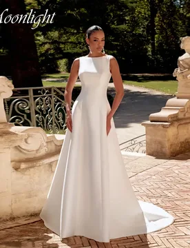Elegant Bow A-Line Wedding Dress Women 2026 Sleeveless Open Back Sweep Train Bridal Gown Vestidos De Novia Customized - Aliexpress - FashionsVida