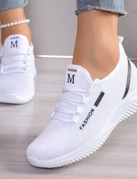 Zapatillas de malla transpirables de verano para mujer, con suela blanda antideslizante y cómoda, zapatos atléticos para caminar, zapatillas de runn - Shein - FashionsVida