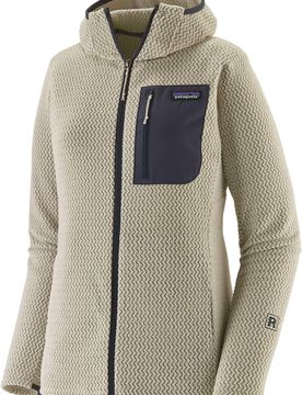 Fleecejacke mit Reißverschluss und Prägemuster – für Damen – W's R1 Air Full-Zip Hoody Wool White W's R1 Air Full-Zip